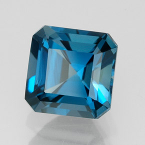 Topaze bleue naturelle taille émeraude, 2,49 ct, VVS-VS