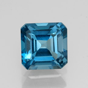 Topaze bleue naturelle taille émeraude, 2,05 ct, VVS-VS