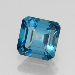 Topaze bleue naturelle taille émeraude, 2,05 ct, VVS-VS