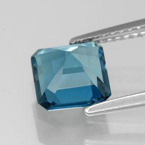 Topaze bleue naturelle taille émeraude, 2,05 ct, VVS-VS