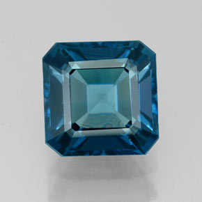 Topaze bleue naturelle taille émeraude, 3,03 ct, VS
