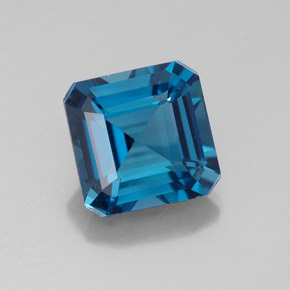 Topaze bleue naturelle taille émeraude, 2,20 ct, VVS