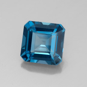 Topaze bleue naturelle taille émeraude, 2,20 ct, VVS