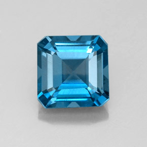 Topaze bleue naturelle taille émeraude, 2,27 ct, VS