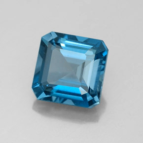 Topaze bleue naturelle taille émeraude, 2,27 ct, VS