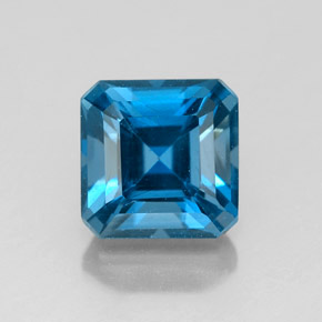 Topaze bleue naturelle taille émeraude, 2,51 ct, VS