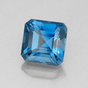 Topaze bleue naturelle taille émeraude, 2,51 ct, VS