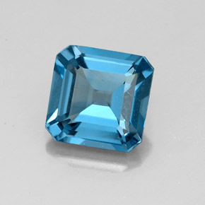 Topaze bleue naturelle taille émeraude, 2,04 ct, VS