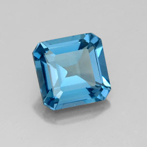Topaze bleue naturelle taille émeraude, 2,04 ct, VS