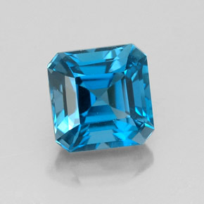 Topaze bleue naturelle taille émeraude, 2,47 ct, VVS