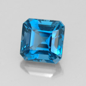 Topaze bleue naturelle taille émeraude, 2,47 ct, VVS