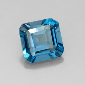 Topaze bleue naturelle taille émeraude, 1,96 ct, VS