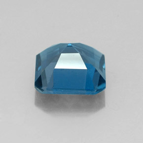 Topaze bleue naturelle taille émeraude, 1,96 ct, VS