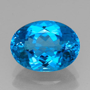 Topaze bleue naturelle coupe ovale, 12,83 ct, VVS