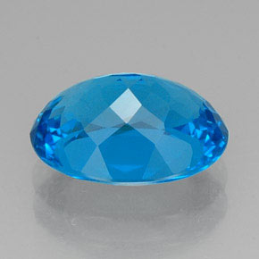 Topaze bleue naturelle coupe ovale, 12,83 ct, VVS