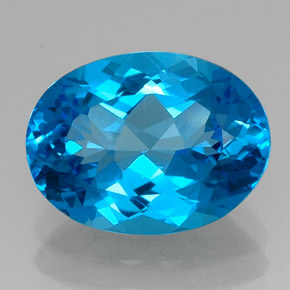 Topaze bleue naturelle coupe ovale, 15,00 ct, VVS-VS