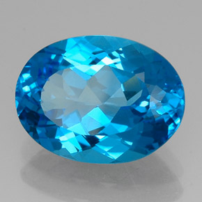 Topaze bleue naturelle coupe ovale, 15,00 ct, VVS-VS