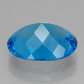 Topaze bleue naturelle coupe ovale, 15,00 ct, VVS-VS