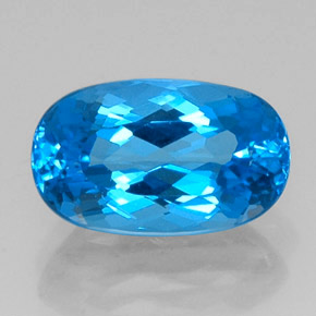 Topaze bleue naturelle coupe ovale, 9,66 ct, IF