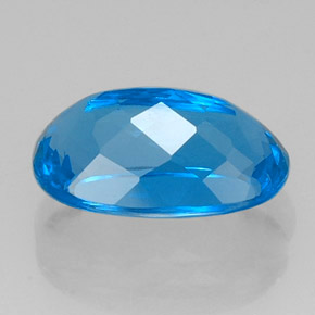 Topaze bleue naturelle coupe ovale, 9,66 ct, IF