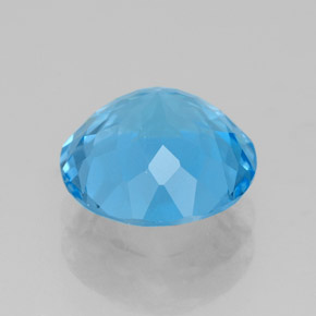 Topaze bleue naturelle coupe roude, 3,28 ct, VVS