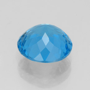 Topaze bleue naturelle coupe roude, 3,31 ct, VS-SI