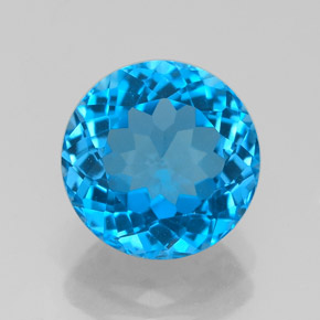 Topaze bleue naturelle coupe roude, 3,57 ct, VVS