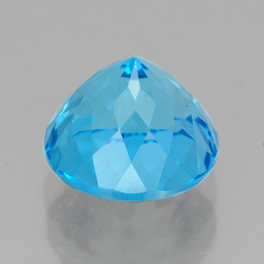 Topaze bleue naturelle coupe roude, 2,94 ct, VVS