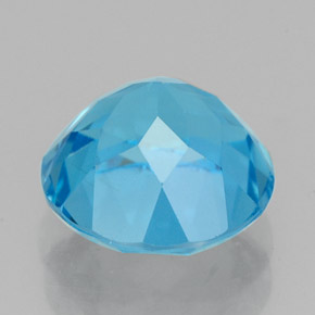 Topaze bleue naturelle coupe roude, 3,55 ct, VVS