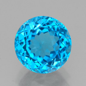 Topaze bleue naturelle coupe roude, 2,65 ct, VVS