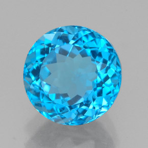Topaze bleue naturelle coupe roude, 2,65 ct, VVS
