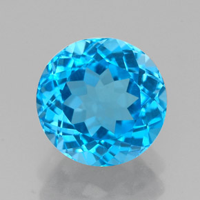 Topaze bleue naturelle coupe roude, 2,44 ct, VVS