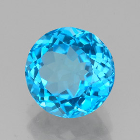 Topaze bleue naturelle coupe roude, 2,44 ct, VVS