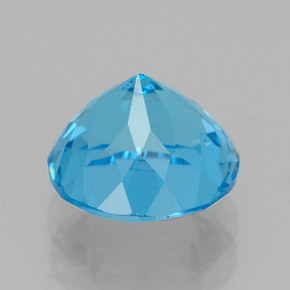 Topaze bleue naturelle coupe roude, 2,66 ct, VVS