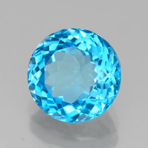 Topaze bleu suisse naturelle coupe roude, 2,43 ct, VVS