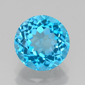 Topaze bleue naturelle coupe roude, 2,34 ct, VS