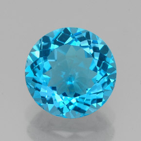 Topaze bleue naturelle coupe roude, 2,39 ct, VVS