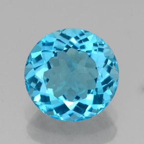 Topaze bleue naturelle coupe roude, 2,32 ct, VVS