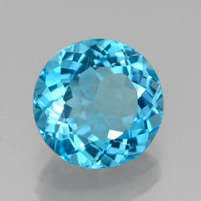 Topaze bleue naturelle coupe roude, 2,32 ct, VVS