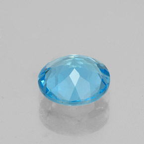 Topaze bleue naturelle coupe roude, 1,34 ct, VVS-VS