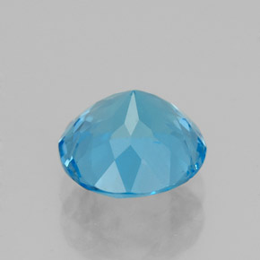 Topaze bleue naturelle coupe roude, 2,46 ct, VVS