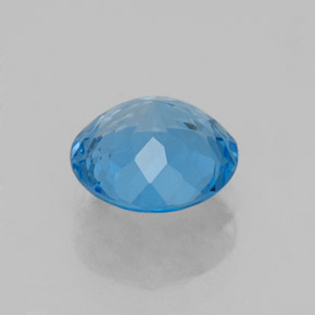 Topaze bleue naturelle coupe roude, 2,07 ct, VS