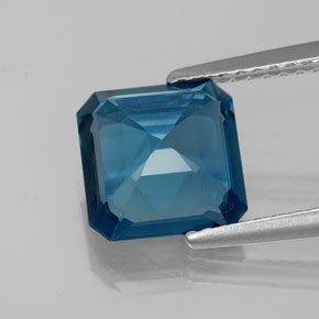 Topaze bleue naturelle taille émeraude, 2,63 ct, VVS-VS