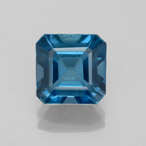 Topaze bleue naturelle taille émeraude, 2,62 ct, VS
