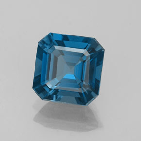 Topaze bleue naturelle taille émeraude, 2,41 ct, VVS