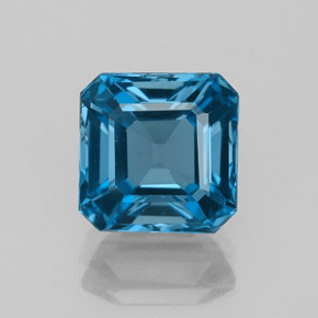 Topaze bleue naturelle taille émeraude, 3,17 ct, VVS