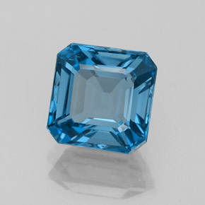 Topaze bleue naturelle taille émeraude, 3,17 ct, VVS