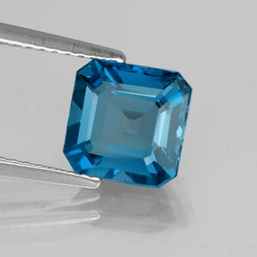 Topaze bleue naturelle taille émeraude, 2,67 ct, VS