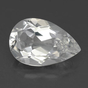 Topaze blanc naturelle en forme de poire, 3,60 ct, VVS-VS