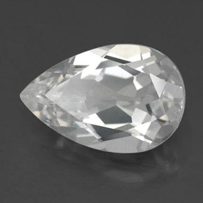 Topaze blanc naturelle en forme de poire, 3,60 ct, VVS-VS